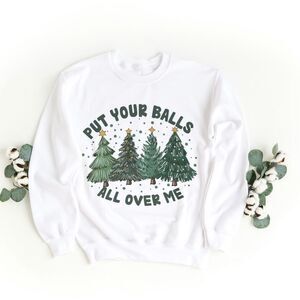 White Graphic Sweater- custom